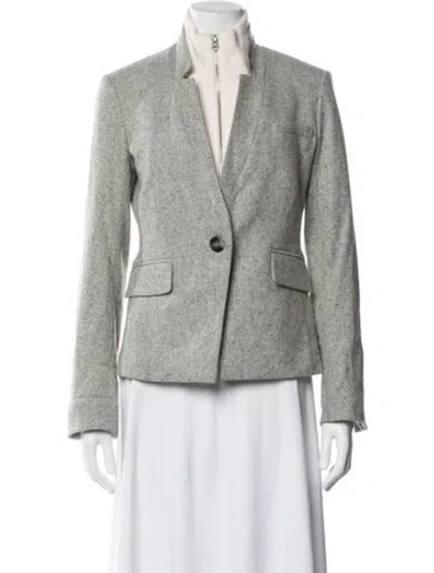 Pre-owned Veronica Beard Wool Tweed Pattern Blazer In Gray