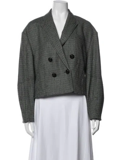 Pre-owned Veronica Beard Wool Tweed Pattern Blazer In Gray