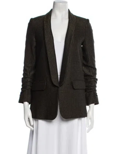 Pre-owned Veronica Beard Wool Tweed Pattern Blazer In Green
