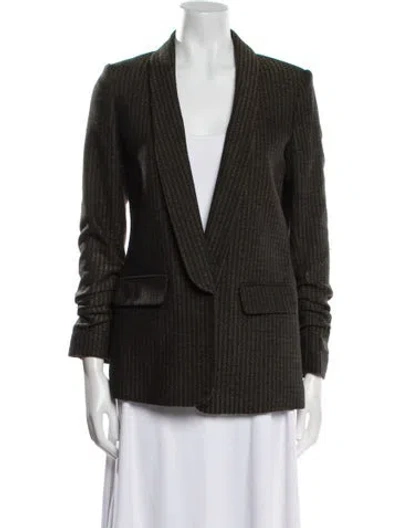 Pre-owned Veronica Beard Wool Tweed Pattern Blazer In Green