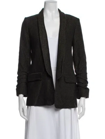 Pre-owned Veronica Beard Wool Tweed Pattern Blazer In Green