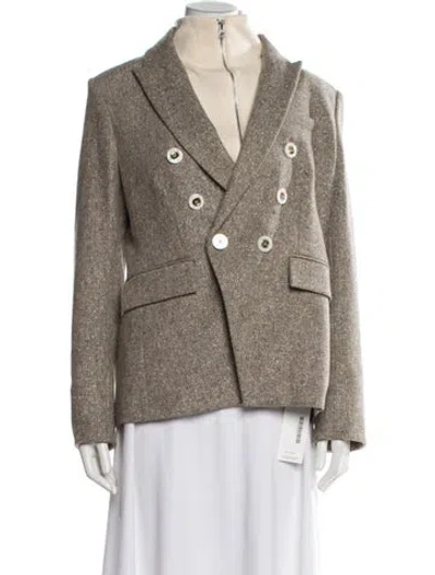 Pre-owned Veronica Beard Wool Tweed Pattern Blazer In Neutral