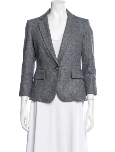 Pre-owned Veronica Beard Wool Tweed Pattern Blazer In Neutral