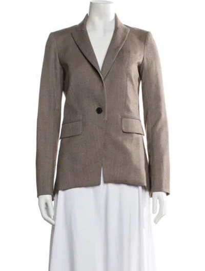 Pre-owned Veronica Beard Wool Tweed Pattern Blazer In Neutral