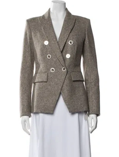 Pre-owned Veronica Beard Wool Tweed Pattern Blazer In Neutral
