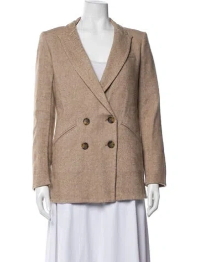 Pre-owned Veronica Beard Wool Tweed Pattern Blazer In Neutrals