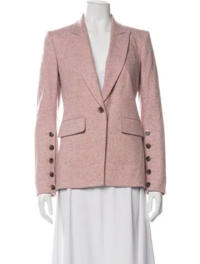 Pre-owned Veronica Beard Wool Tweed Pattern Blazer In Pink