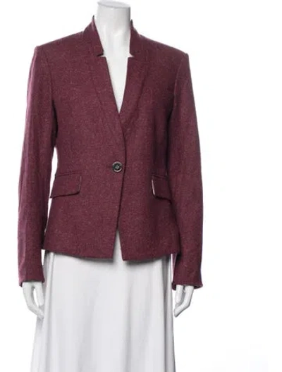 Pre-owned Veronica Beard Wool Tweed Pattern Blazer In Red