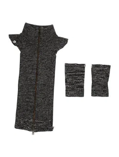 Pre-owned Veronica Beard Wool Tweed Pattern Dickey In Grey
