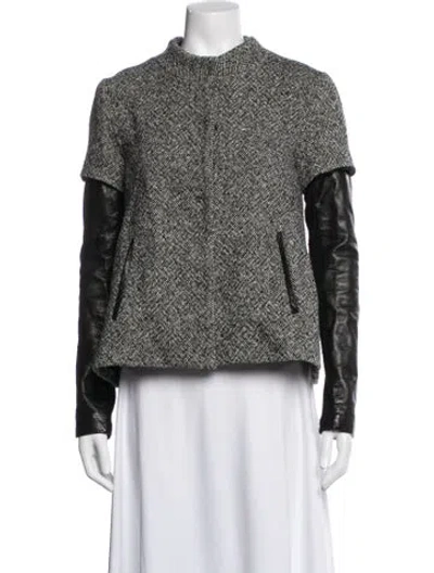 Pre-owned Veronica Beard Wool Tweed Pattern Jacket In Multi