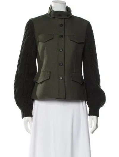 Pre-owned Veronica Beard Wool Utility Jacket In Green