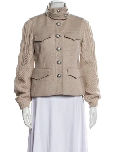 Pre-owned Veronica Beard Wool Utility Jacket In Neutral