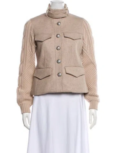 Pre-owned Veronica Beard Wool Utility Jacket In Neutral