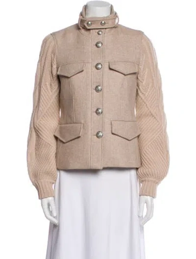 Pre-owned Veronica Beard Wool Utility Jacket In Neutral