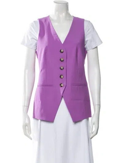 Pre-owned Veronica Beard Wool Vest In Purple