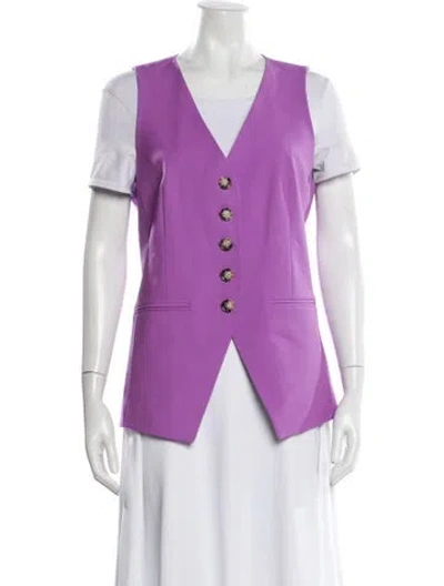 Pre-owned Veronica Beard Wool Vest In Purple