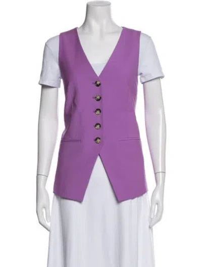 Pre-owned Veronica Beard Wool Vest In Purple