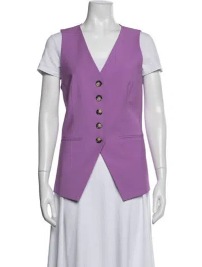 Pre-owned Veronica Beard Wool Vest In Purple