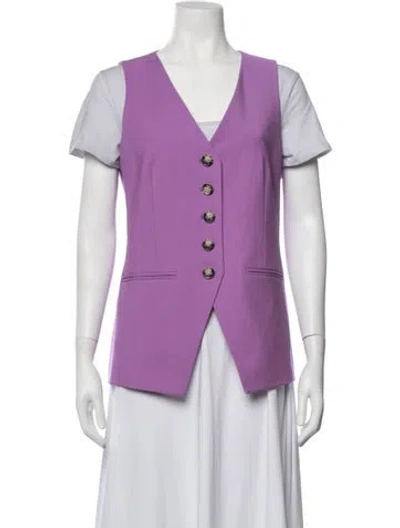 Pre-owned Veronica Beard Wool Vest In Purple