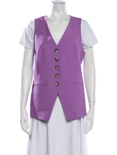 Pre-owned Veronica Beard Wool Vest In Purple