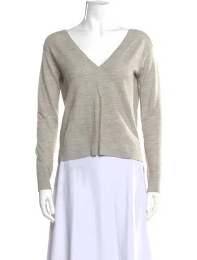 Pre-owned Veronica Beard Wool V-neck Sweater In Gray