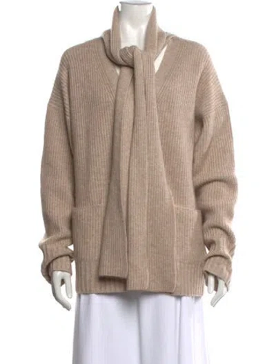 Pre-owned Veronica Beard Wool V-neck Sweater In Neutral