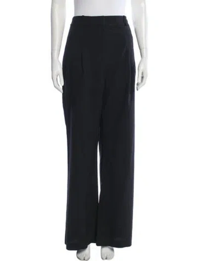 Pre-owned Veronica Beard Wool Wide Leg Pants In Black