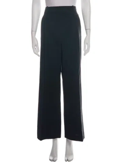 Pre-owned Veronica Beard Wool Wide Leg Pants In Black