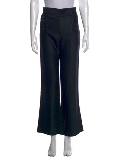 Pre-owned Veronica Beard Wool Wide Leg Pants In Black