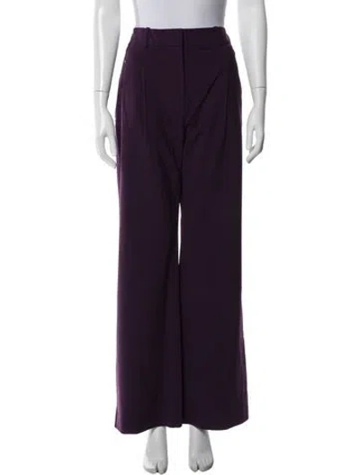 Pre-owned Veronica Beard Wool Wide Leg Pants In Purple