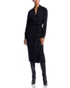 Veronica Beard Asymmetric Wright Shirt Midi Dress In Black