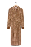 Veronica Beard Wright Wrap-effect Printed Stretch-silk Midi Dress In Brown Dot