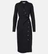Veronica Beard Wright Crepe Midi Shirt Dress In Black