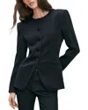 Veronica Beard Wryllen Collarless Jacket In Black
