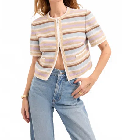 VERONICA BEARD WYATT JACKET IN STONE KHAKI MULTI