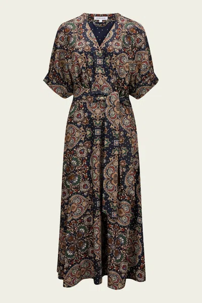 Veronica Beard Wyatt Wrap-effect Printed Crepe Midi Dress In Bunt