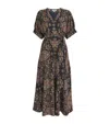 Veronica Beard Wyatt Wrap-effect Printed Crepe Midi Dress In Navy