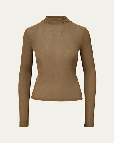 Veronica Beard Wyeth Knit Turtleneck In Brown