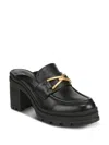 Veronica Beard Wynter Leather Heeled Loafer Mules In Black