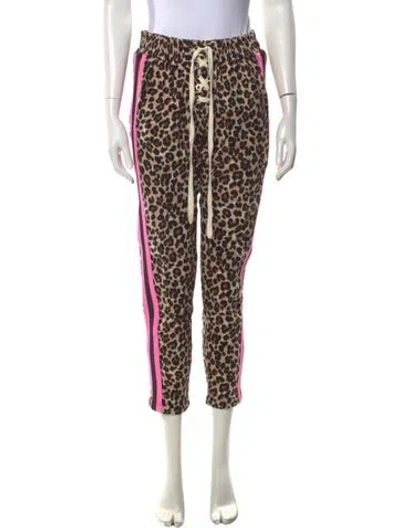 Pre-owned Veronica Beard X Bandier Animal Print Straight Leg Pants In Brown