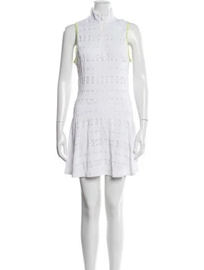Pre-owned Veronica Beard X L'etoile Sport Mock Neck Mini Dress In White