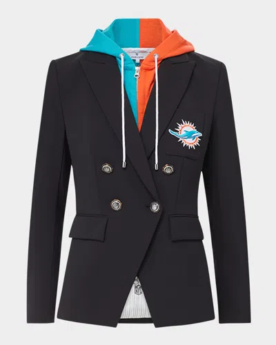 Veronica Beard X Nfl Dickey Jacket, Miami Dolphins In Dolphins - Black - Silver