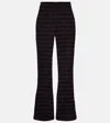 Veronica Beard Yadira Kick Knitted Flared Pants In Blue