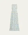 Veronica Beard Yardley High-neck Maxi Dress In Multi
