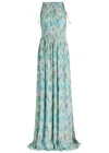 Veronica Beard Yardley Printed Chiffon Maxi Dress