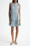 Veronica Beard Yulianna Floral Tiered Button-front Mini Dress In Blue