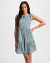 Veronica Beard Yulianna Floral Mini Dress In Lake Mist Multi In Blue