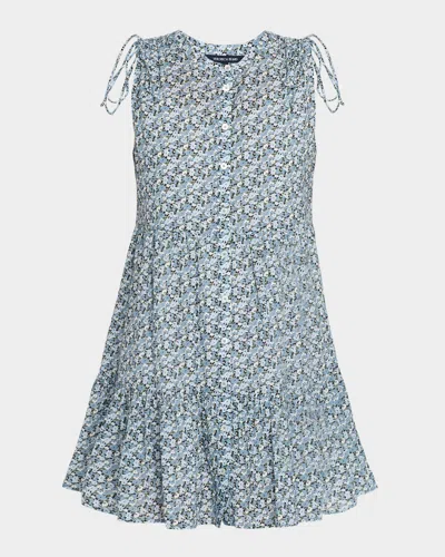 Veronica Beard Yulianna Floral Tiered Button-front Mini Dress