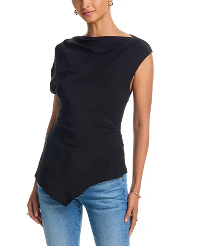 Veronica Beard Yvonne Asymmetrical Top In Black