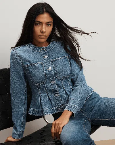 Veronica Beard Zahara Peplum Denim Jacket